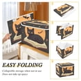 thumbnail image 2 of Yayeee Collapsible Cube Storage Bin with Lid Fabric Closet Decorative Basket with Handles, Orange Halloween Cat, 2 of 7