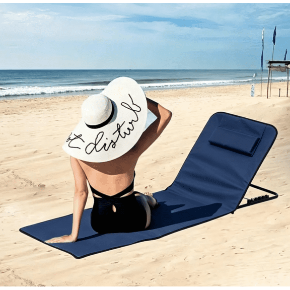 Portable Beach Lounge Chair with 5-Gear Adjustable Backrest