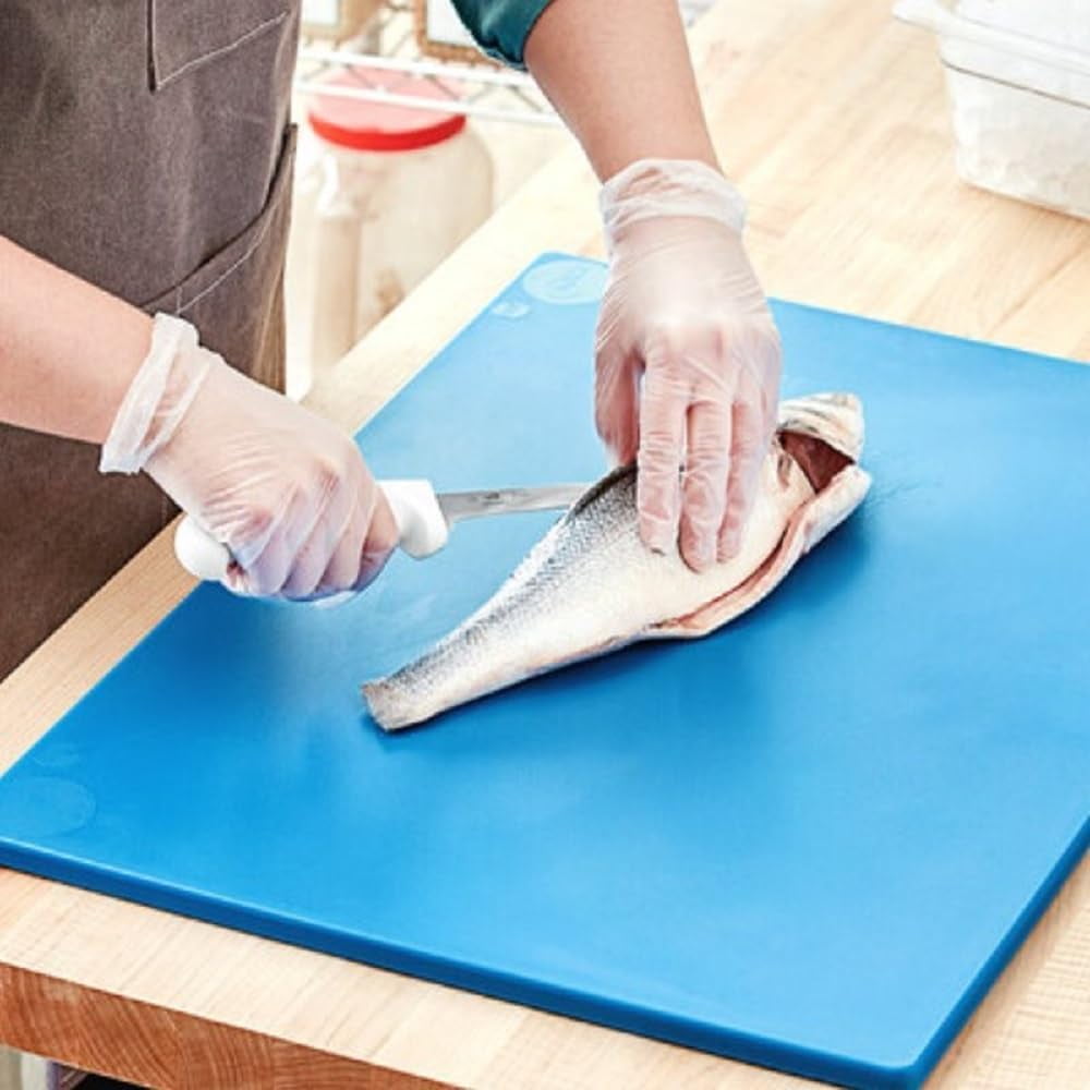 TrueCraftware- 24" X 18" X 1/2” Plastic Cutting Board for Kitchen Blue Color- Plastic Commercial Chopping Board Anti Slip Surface Chopping Food Cutting Mat for Meat Vegetables
