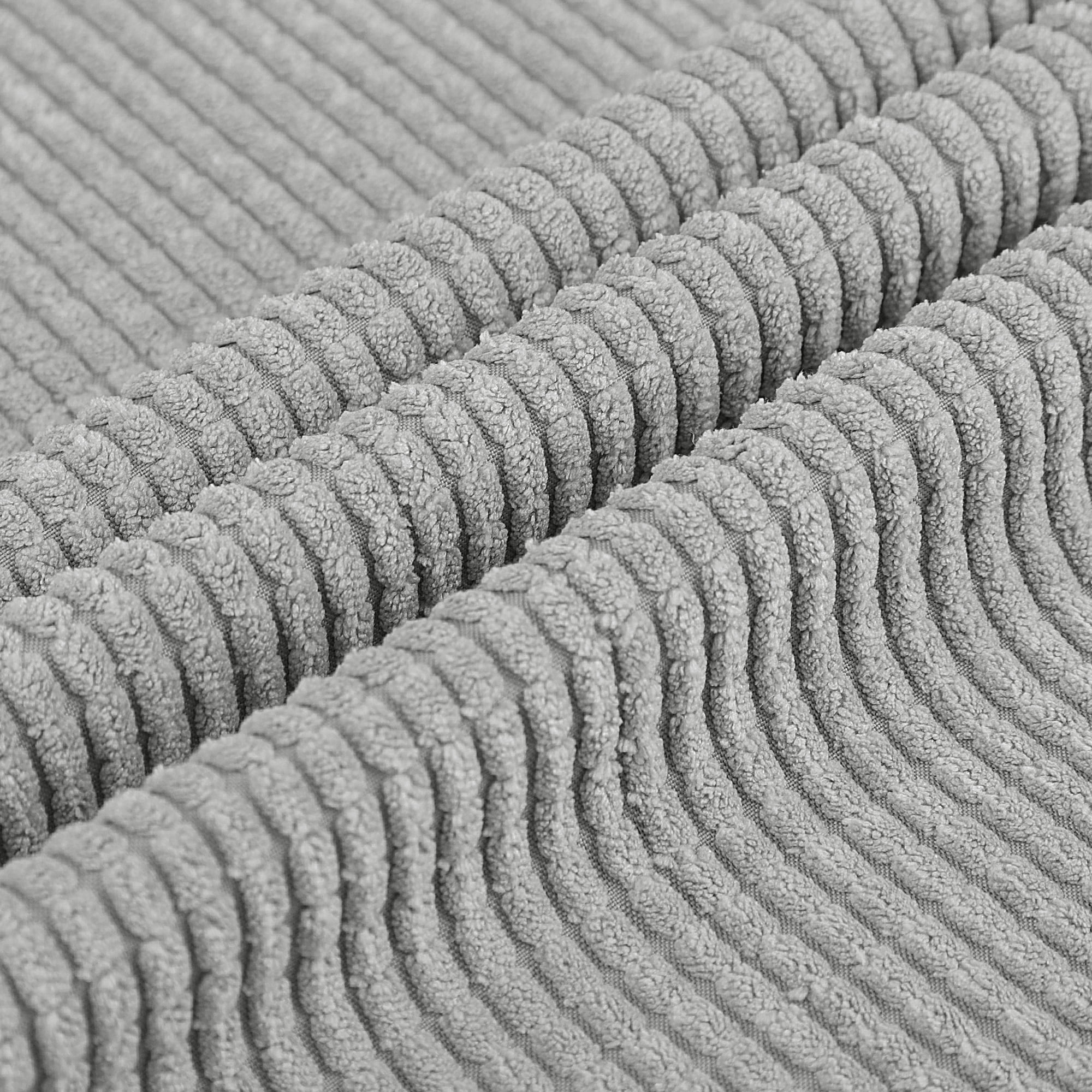 Unique Bargains 2-pcs Corduroy Decorative Throw Pillow Covers Light Gray 12"x18"