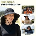 thumbnail image 3 of KEYAHAPPY Sun Hats for Women with Neck Flap UPF 50+ UV Protective Hiking Fishing Hats Wide Brim Sun Hat for Women & Men, Black, 3 of 7