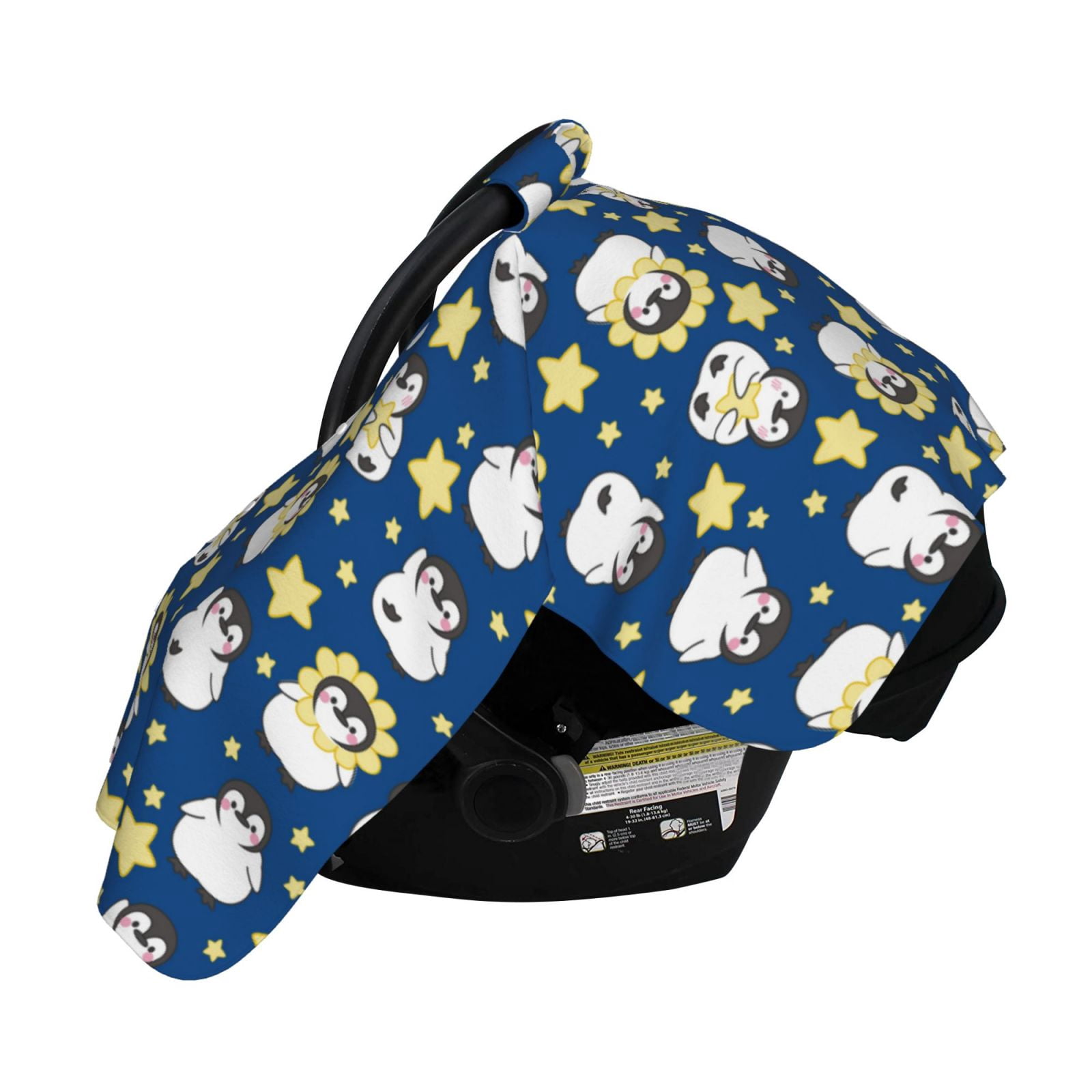 Naloa Star Penguin Baby Car Seat Cover, Breathable Baby Carrier Cover, Multiuse Baby Carrier Cover & Nursing Breastfeeding Cover