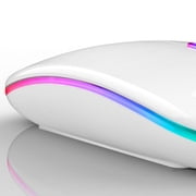 US 1-2 Pack Slim Wireless Bluetooth 2.4Ghz Mouse Dual Mode LED Rechargeable Mice