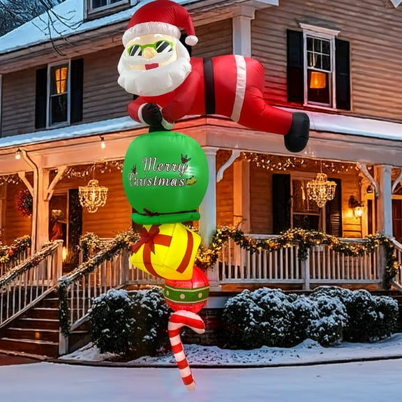 Papá Noel inflable navideño OurWarm de 8 pulgadas con luces LED