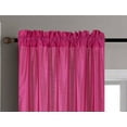 thumbnail image 3 of 2pc MR2 hot pink curtain semi sheer voile with rod pocket solid color light filtering window treatment drape for bedroom inside outside area 54" wide X 95" Long, 3 of 3