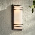 thumbnail image 6 of John Timberland Habitat Modern Industrial Outdoor Wall Light Fixtures Set of 2 Rubbed Bronze 16" Opal Glass for Post Exterior Barn Deck, 6 of 8