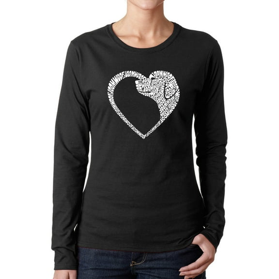 Dog Heart - Women's Word Art Long Sleeve T-Shirt