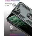 thumbnail image 4 of For Apple iPhone 14 Pro Max (6.7") Shockproof Hybrid Dual Layer PC + TPU with Ring Stand Metal Kickstand Heavy Duty Phone Case Cover by Xpression - Green, 4 of 9