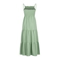 thumbnail image 3 of Jalioing Sundress for Women Spaghetti Strap Smocked Dresses Boho Sleeveless Pleated Casual Maxi Dress (5X-Large, Mint Green), 3 of 8