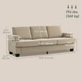 thumbnail image 3 of HOMCOM Canapé 3 Places, Sofa Rembourré avec Ports USB et Porte-Gobelets, Brun, 3 of 10
