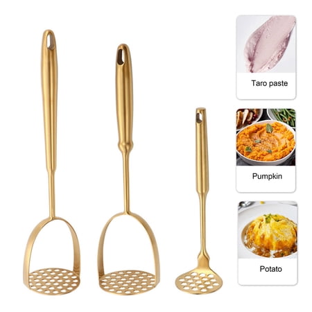 Stainless Steel Potato Masher Ergonomic Handle Potato Press Multi-Functional Manual Kitchen Tool for Mashing Sweet Potatoes Vegetables Fruits
