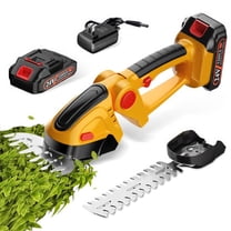 PEPWELL Cordless Grass Shear & Shrubbery Trimmer, 2-in-1 Electric Shrub Trimmer Grass Shears Handheld Grass Cutter, Hedge Shear with 2 PCS Rechargeable Battery and Charger for Garden, Lawn