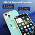 thumbnail image 5 of Allytechgroup Phone Case for Apple iPhone 15, Slim Fit Magnetic Back Cover Compatible with Mag-Safe Shockproof & Anti-Scratch iPhone 15 Case Cover for Women Men,Green, 5 of 7