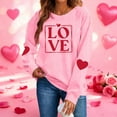 thumbnail image 2 of Itsame Long Sleeve T-Shirts Women's Valentine's Sweatshirt Loose Crew Neck Tops Pink Size XL, 2 of 10