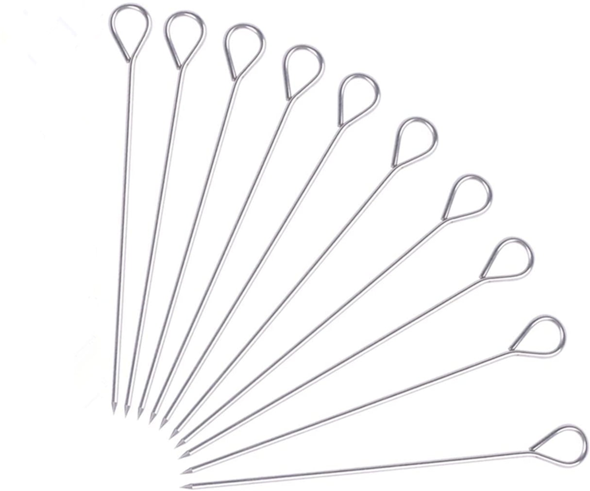12 inch Metal Barbecue Skewers, Happon Pack of 10 Stainless Steel
