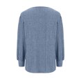 thumbnail image 5 of SEAOPEN Women's Sweaters Fashion Knitted Shirt Square Neck Side Split Pullover Top Long Sleeve Solid Color Blouses Fall Casual Blouse Today Blue,XXL, 5 of 6
