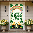 thumbnail image 6 of LUUFILx St Patrick's Day Banner Background Rainbow Clover Horseshoe Celebration Backdrop Party Supplies Photography Props Holiday Decorations Event Decor, 6 of 8