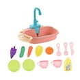 thumbnail image 1 of Juguetes de fregadero de cocina con accesorios de agua corriente, de ciclo del agua, regalos de cumpleaños, juguetes de simulación para niños, Rosa, 1 of 9