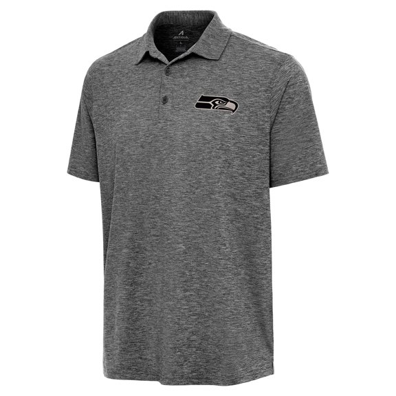 Men's Antigua Heather Black Seattle Seahawks Par 3 Polo