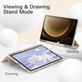 thumbnail image 6 of JETech Case for Samsung Galaxy Tab S9 FE+ / S9 FE Plus 12.4-Inch with S Pen Holder, Soft TPU Tri-Fold Stand Protective Tablet Cover, Support S Pen Charging, Auto Wake/Sleep (Beige), 6 of 6