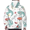 thumbnail image 6 of Bingfone Music Lover Dinosaur Men'S Drawstring Hoodie Long Sleeve Pocket Sweatshirts-Small, 6 of 9