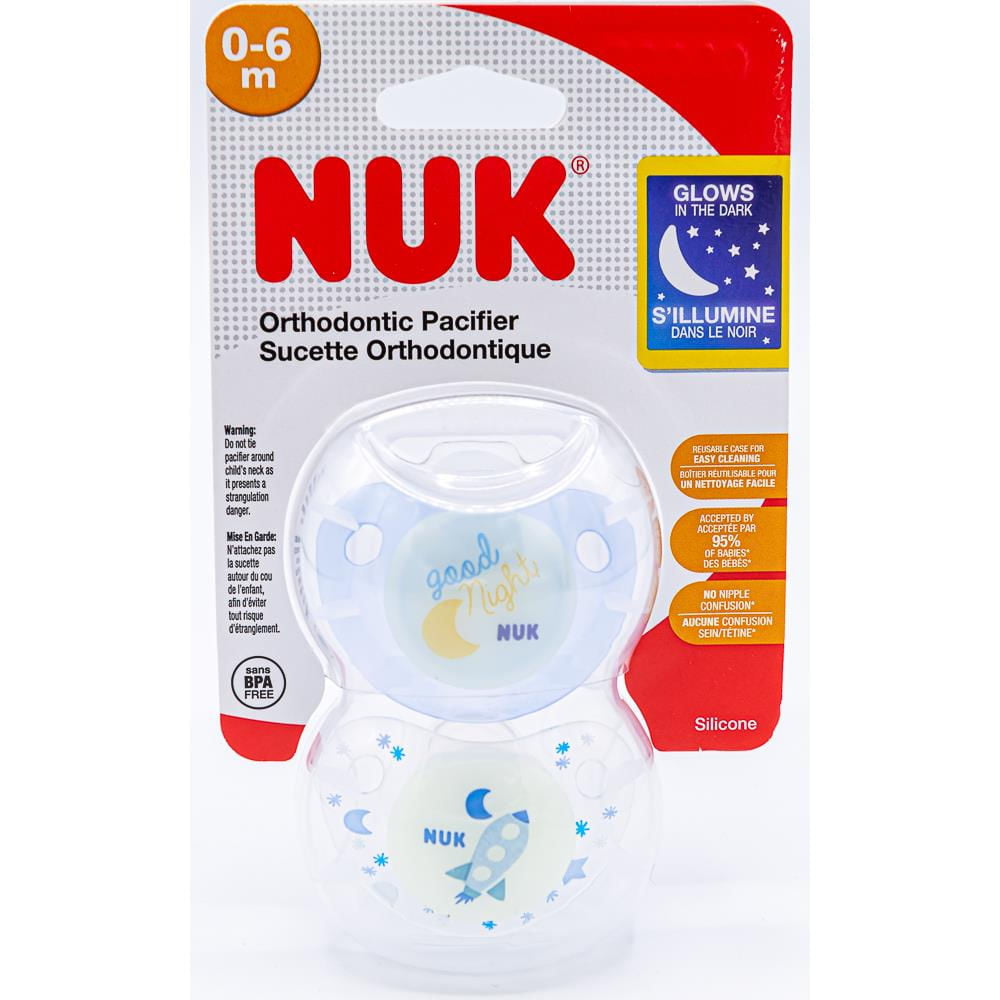 Baby Soothers Set NUK Silicone Pacifier Baby Dummy 0-6m Boys Girls Pack of 2 