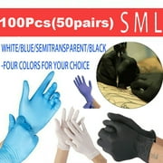 100PCS Medical Disposable Gloves Vinyl Food Latex Rubber Anti Pollution Glove(S/ML)