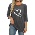 thumbnail image 3 of ZUKMRJPC Women's Crewneck Sweater Long Sleeve Cute Heart Slim Fit Pullover Sweater Fall Fashion Casual Warm Solid Color Knitted Tops, 3 of 5