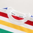 thumbnail image 6 of Glisme 2 Piece Outfits For Boys Toddler Colorful Stripes Short Sleeved T-Shirt And Overalls Two-Piece Set Cartoon Jumpsuits Versatile Clothes Suit Size 3-4, 6 of 8