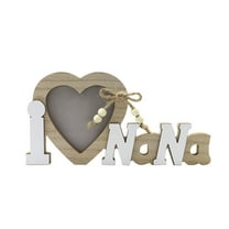 HUONA Nana Heart Shaped Wood Picture Frame Nana Grandma Gifts Mothers Wooden Love Photo Frame Creative Table Decoration Nana Birthday Gift Wooden Picture Frame