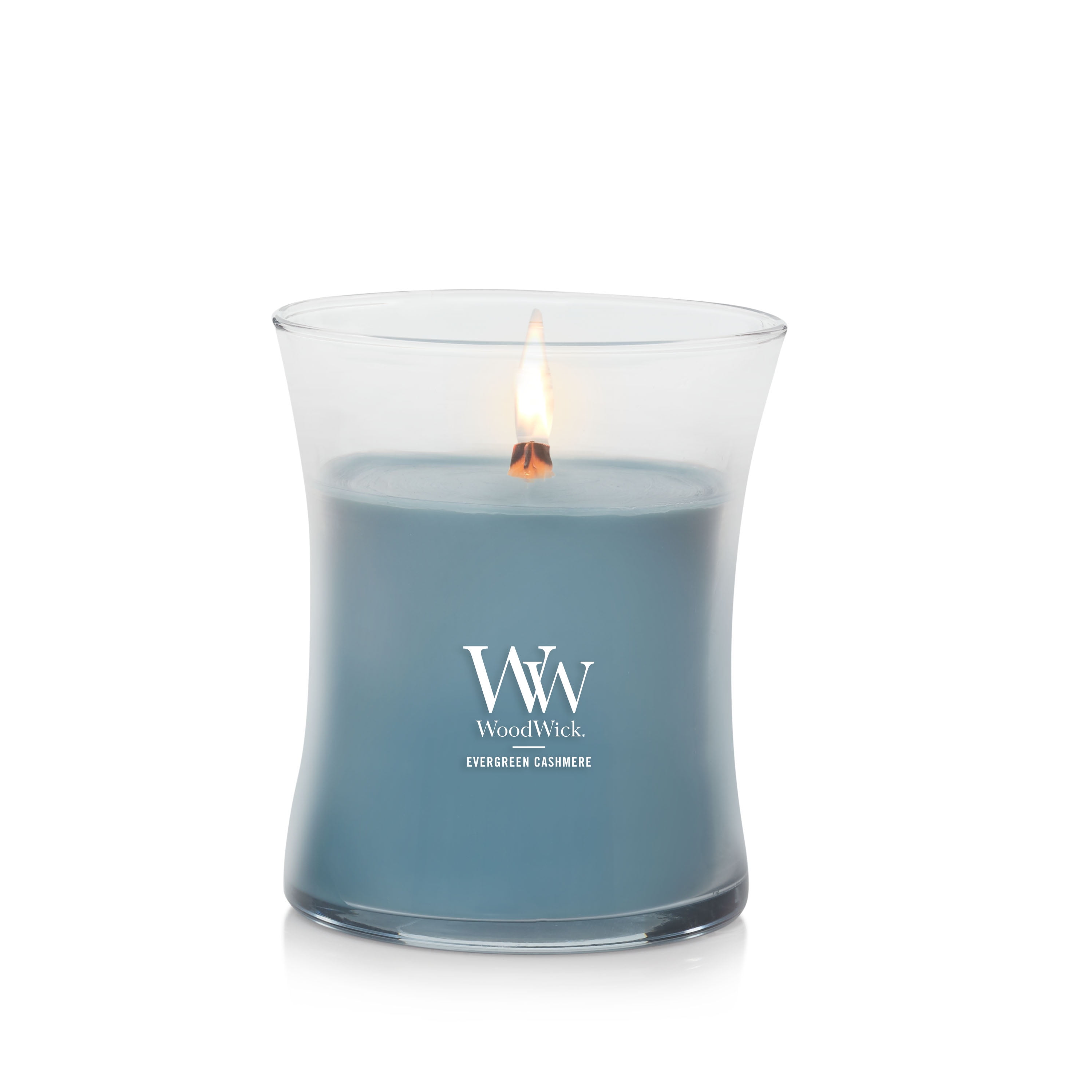 WoodWick Evergreen Cashmere Medium Hourglass Candle