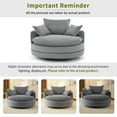 thumbnail image 5 of 360° Swivel Accent Chair with Removable Pillows, American Style Barrel Chair for Living Room, Office & Bedroom, Soft Corduroy Upholstery and 450 lbs Weight Capacity, 5 of 7