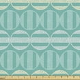 thumbnail image 1 of Geometrical Fabric by the Yard, Abstract Striped Rounds with Tiny Polka Dots, Upholstery Fabric for Dining Chairs Home Decor Accents, Dark Seafoam Seafoam by Ambesonne, 1 of 5