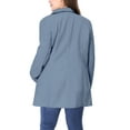 thumbnail image 6 of Women's Plus Size Notched Lapel Double Breasted Long Coat for Stylish Winter Wear 2X Light Blue, 6 of 9