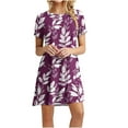 thumbnail image 1 of Robes d'Été pour Femmes 2023 Robe Décontractée à Manches Courtes Imprimée à Col Rond pour Femmes 2023, 1 of 4