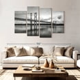 thumbnail image 2 of Elephant Stock Tacoma Bridge Monochrome Wall Art - Horizontal Multi Panel Canvas - Living Room Wall Decor - Architecture Multi Panel - Black And White Decor - 84" x 54", 2 of 8