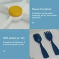 thumbnail image 4 of Contenedor para almuerzo con 4 compartimentos para ensalada, recipiente para salsa y tenedor, 4 of 8