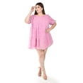 thumbnail image 1 of Vestido vaporoso Roman Fashion rosa con flores Talla 42 Curvy Plus Size, 1 of 5