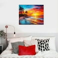 thumbnail image 5 of Nawypu Canvas Wall Art for Bedroom Seascape Sunset Canvas Wall Art Tropical Palm Tree Canvas Artwork Beach Canvas Print for Living Room Ocean Wall Art Decor Sea Waves Canvas Picture Seascape, 5 of 6
