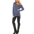 thumbnail image 3 of Women's Long Sleeves, Panels, Slanted Shoulders, Sweatshirt, Autumn/winter Knotted, Solid T-shirt, Fashionable Off-the-shoulder, Irregular Suspender Top, 3 of 4