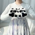 thumbnail image 4 of Byfri White Black Furry Animal Paw Gloves 40x15cm Warm Plush Mittens for Winter Festive Events, 4 of 7