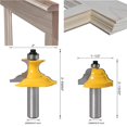 thumbnail image 2 of Fresa De Madera De 2 Uds, Rodamientos Dobles, Metal De Alta Dureza, Vástago De 12Mm/0,47 Pulgadas, Enrutador De Inglete De Bloqueo De Madera, Herramienta De Moldeo De Madera A Prueba De Herrumbre Moyic TO005507-01, 2 of 7