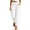 White, variant on Bosfbaoi Pants for Women Elastic High Waist Cuffed Tapered Pants with Big Patch Pockets Lightweight Casual Vacation Trousers