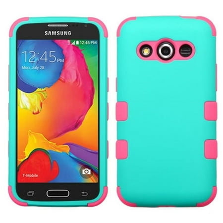 Insten Hard Dual Layer Rubberized Silicone Case For Samsung Galaxy Avant - Blue/Pink