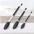 thumbnail image 1 of Stainless Steel Silicone Tongs for Cooking, Set of 3, Includes 7 ,9and 12 Inch L, 1 of 5