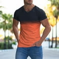 thumbnail image 3 of ZMHEGW T Shirts for Men T Shirts for Men Pack V-Neck T Shirt Gradient Short Sleeve Male, 3 of 4