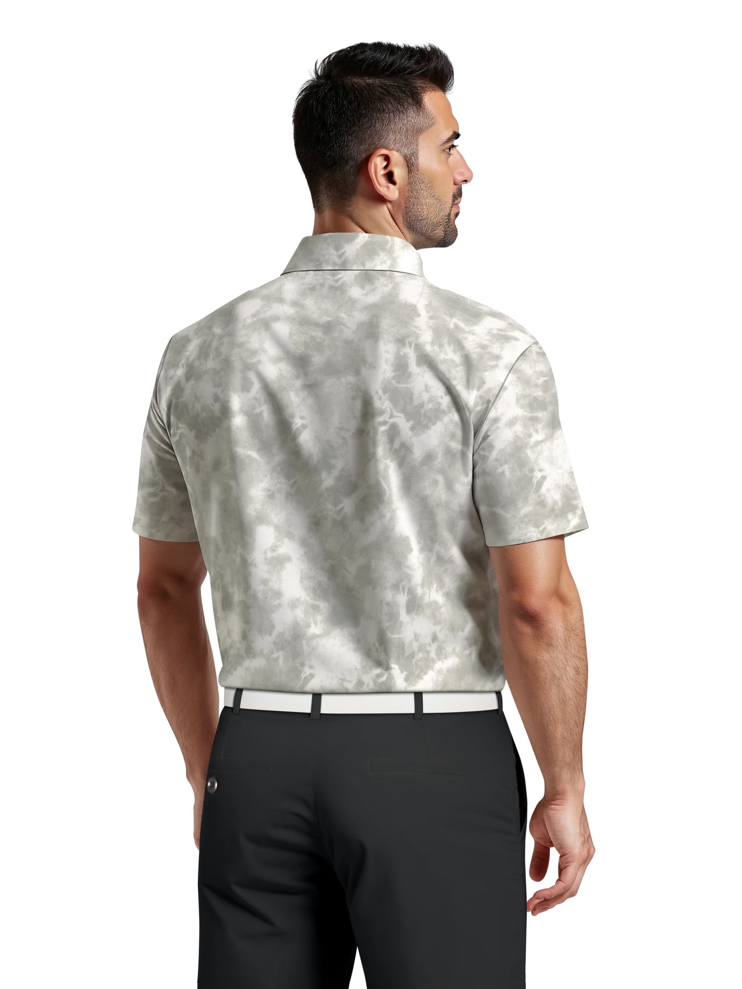 Ben Hogan Men's & Big Men's Performance Watercolor Camo Short Sleeve Golf Polo Shirt, Sizes S-5XL