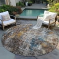 thumbnail image 6 of Addison Rugs Chantille Indoor/Outdoor Transitional Abstract Taupe Washable Round Rug, 8' x 8', 6 of 6
