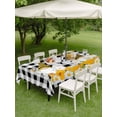 thumbnail image 3 of Outdoor Tablecloth with Umbrella Hole and Zipper, Daisy Bees Gnomes Rectangle Table Cloth 52x70 Inch Waterproof Tablecloth, Black White Plaid Farmhouse Picnic Table Cover for Patio Camping, 3 of 7