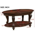 thumbnail image 2 of Royard Oaktree Vintage Oval Coffee Table, Wood Centre Table with Open Shelf & Elegant Carvings, 2 of 7